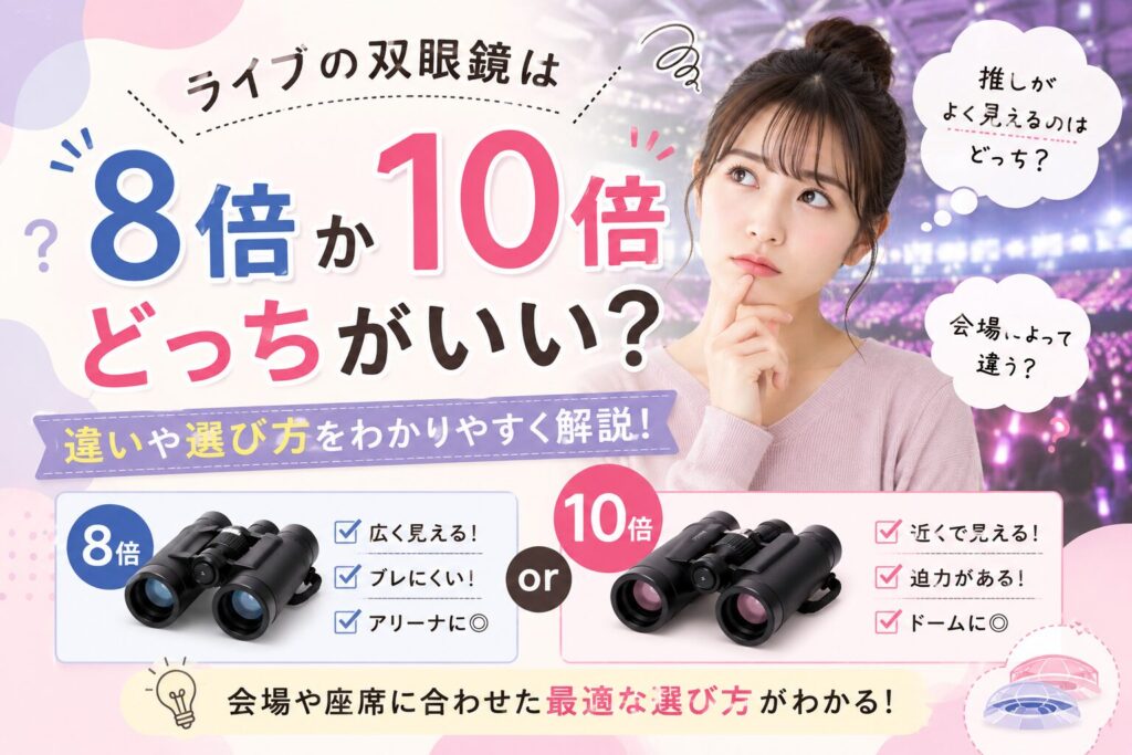 ライブの双眼鏡は8倍か10倍どっちがいい?違いや選び方を解説