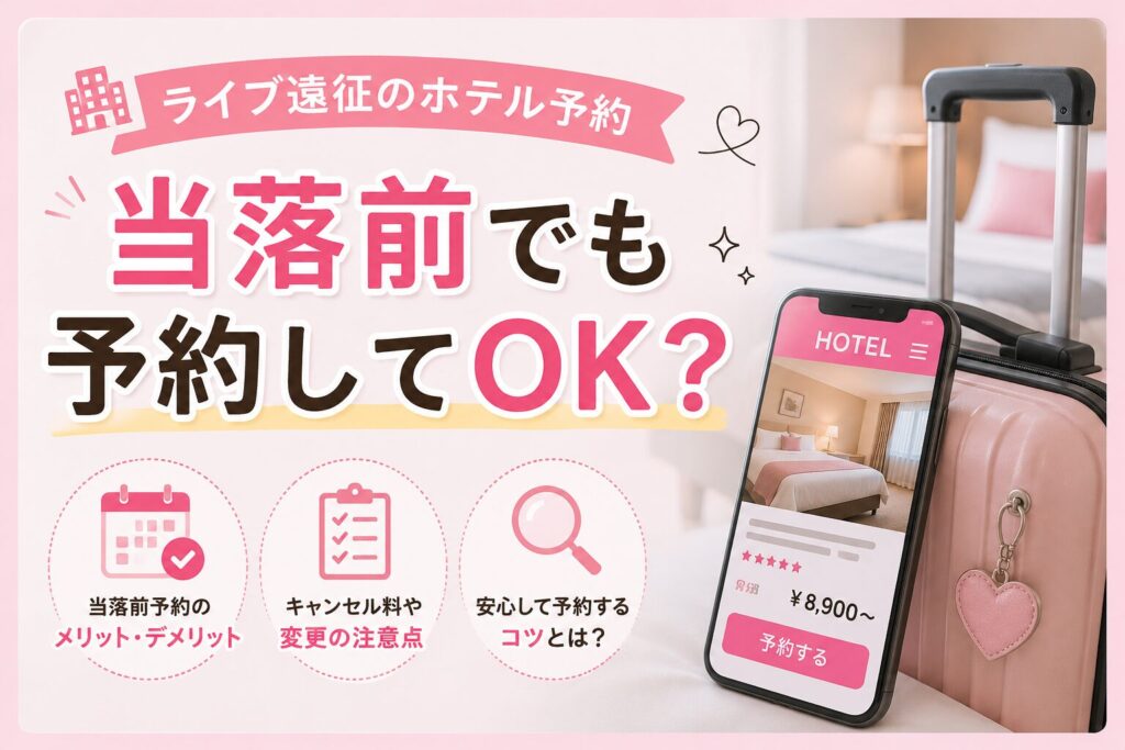 ライブホテル予約はいつから？当落前でも予約していいか